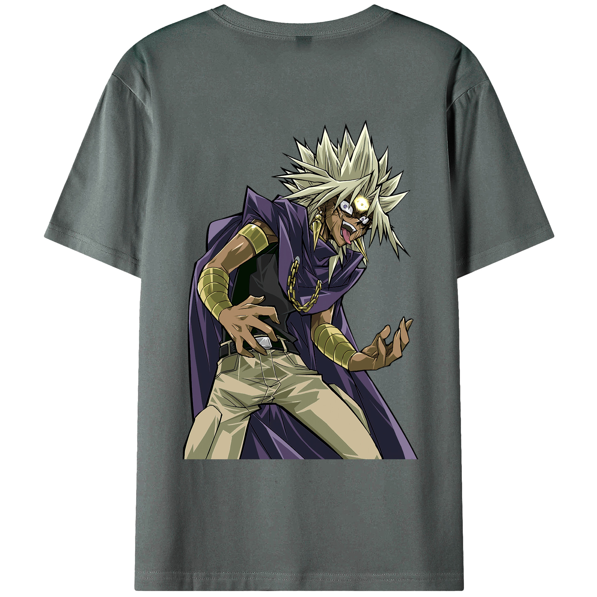 （画像用） 遊☆戯☆王 Yu-Gi-Oh! 綿100％ メンズ半袖Tシャツ（バックプリント） 通気性